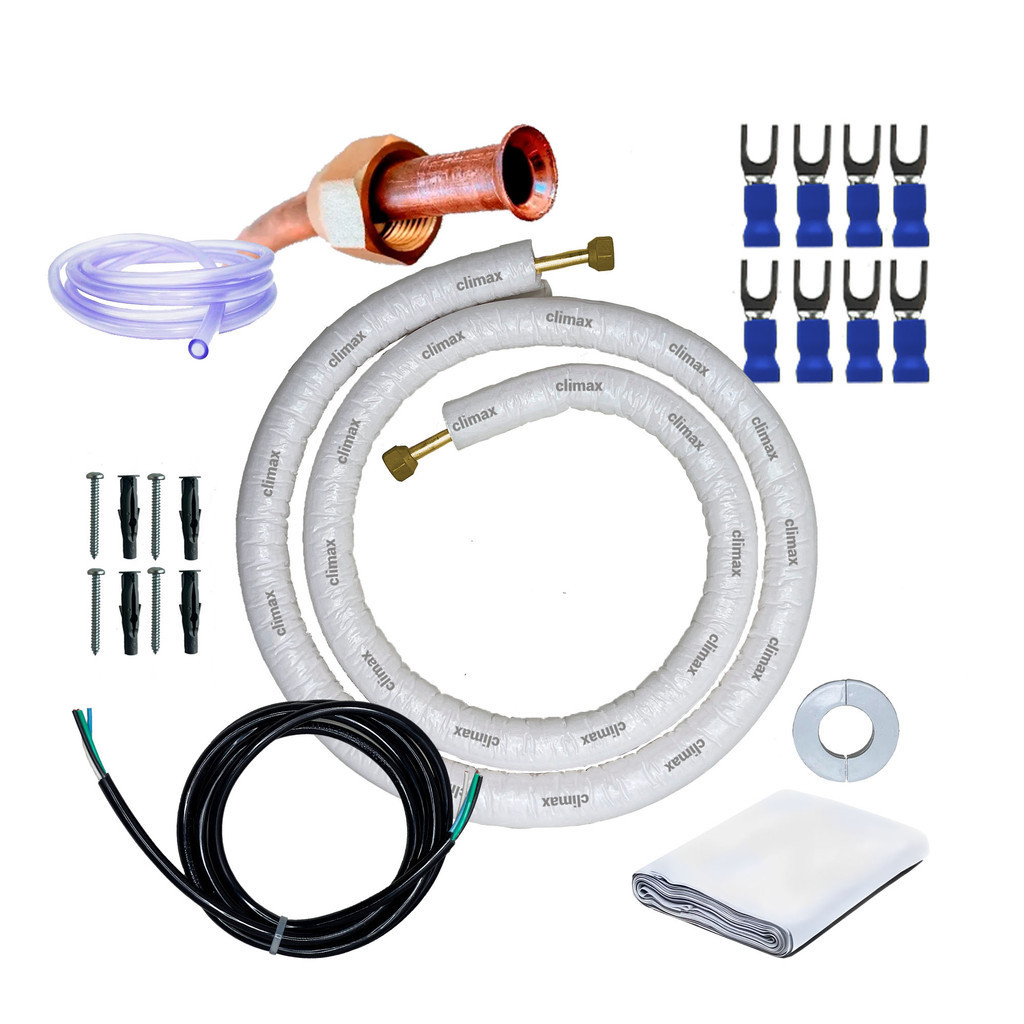 Kit completo para instalação ar condicionado inverter split 12000 e 18000 btus normal 18000 btus cobre 2 metros 1/4 1/2