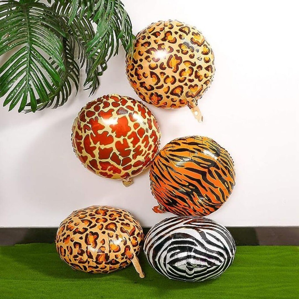 Balões Zebra, Tigre e Onça Redondos Estampa de Animais da Selva - 45cm em Oferta na Shopee
