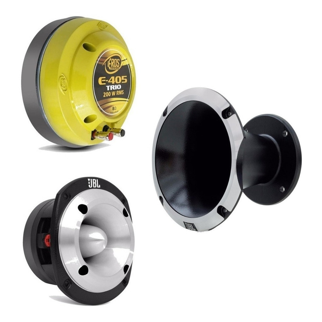 Driver Eros E405 Trio 200 Watts Rms + Corneta JBL HL14-50 Alumínio + Tweeter JBL ST400 Trio 150w