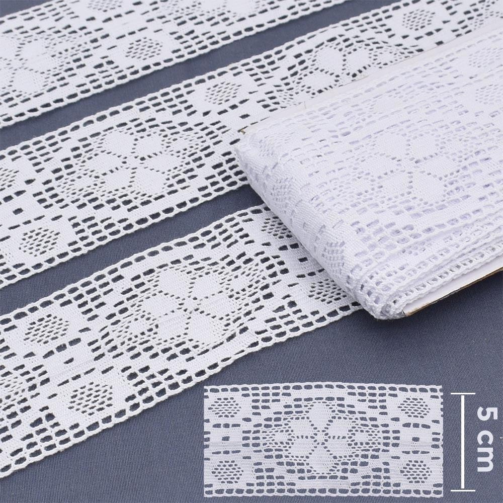 Renda de Algodão ArtePunto RA043 Branca 5,0cm - 10 Metros