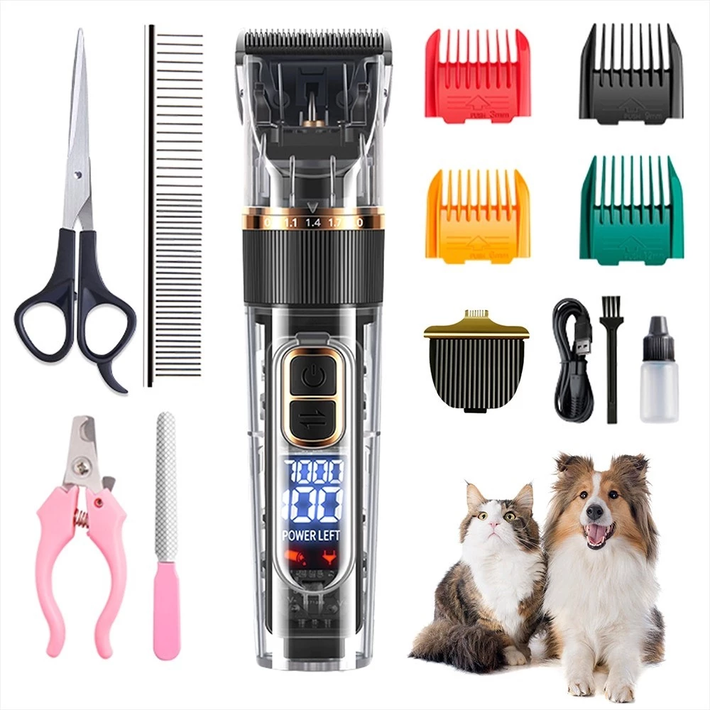 Kit Máquina Para Tosar Pet Tesoura Pente Lixa Máquina Profissional Para Cachorro & Gato