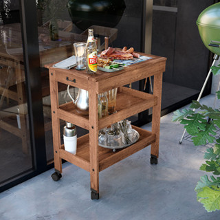 Carrinho de Churrasco Mesa Gourmet Cerâmica Churrasqueira W02 Madeira Maciça Imbuia - Lyam Decor em Oferta na Shopee