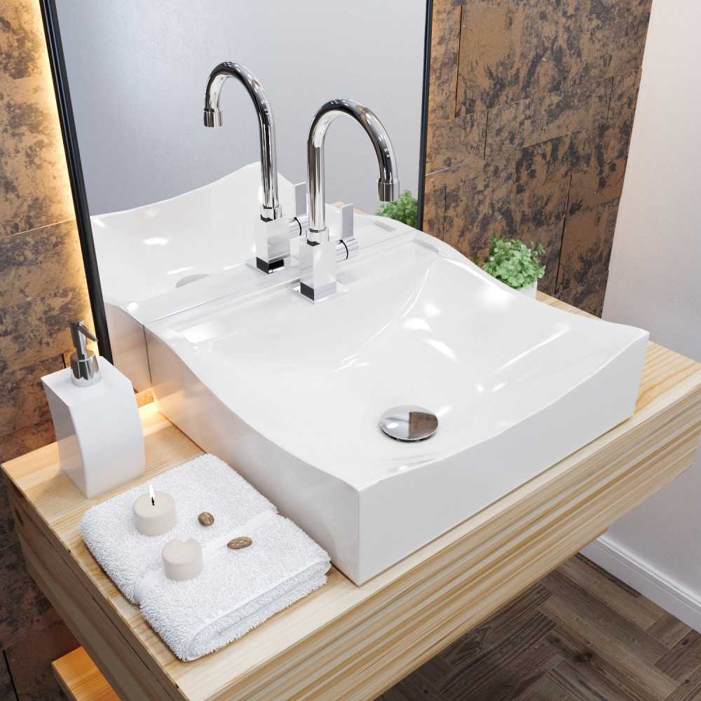 Cuba de Apoio Quadrada Para Banheiro Lavabo C01 Q440 Bege - Lyam Decor em Oferta na Shopee