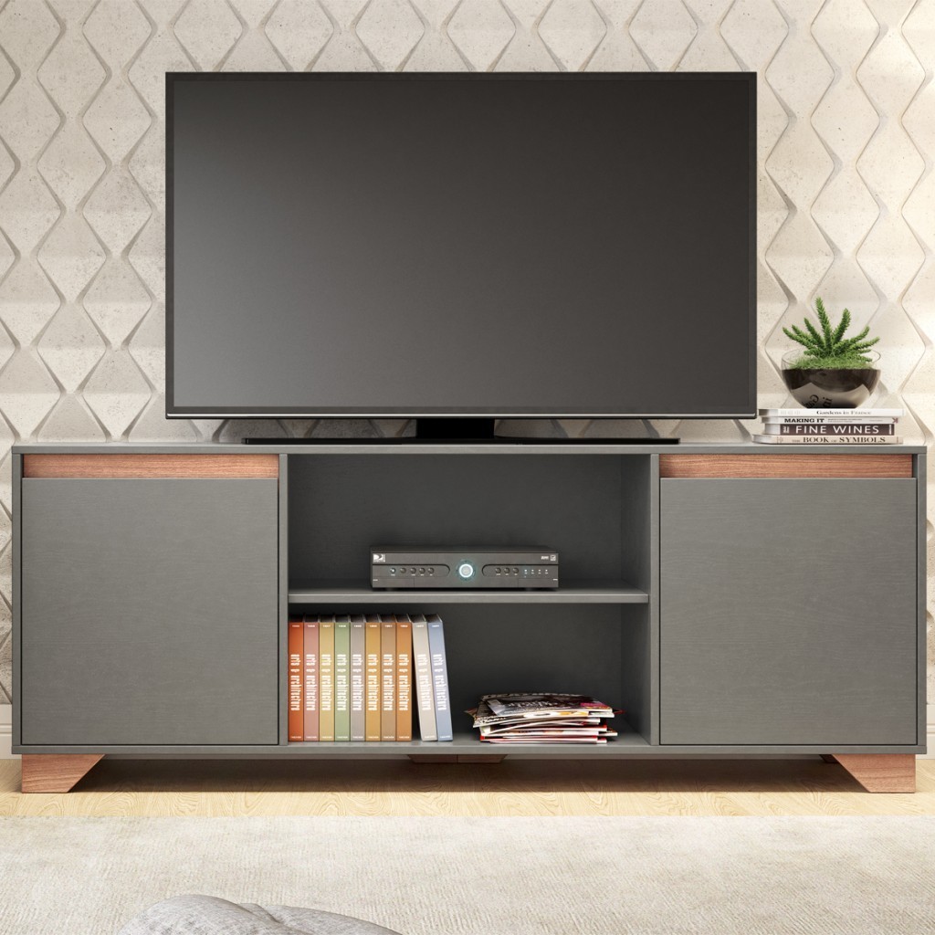 Rack para TV Até 40 Polegadas Benevello 2 Portas Grafite - Pnr Móveis em Oferta na Shopee