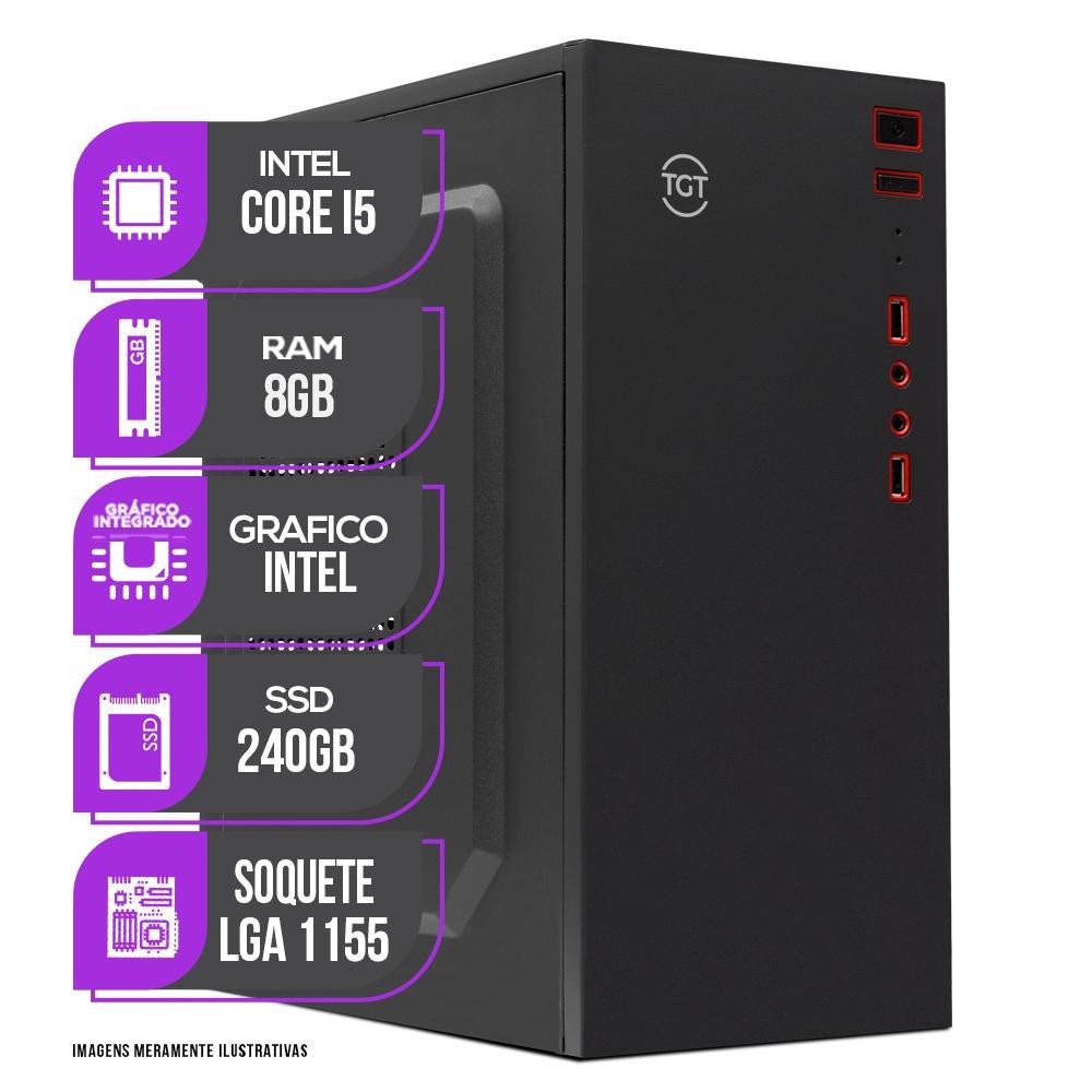 PC CPU Mancer, Intel Core I5, 8GB de Memória Ram, SSD 240GB + Adaptador WI-FI