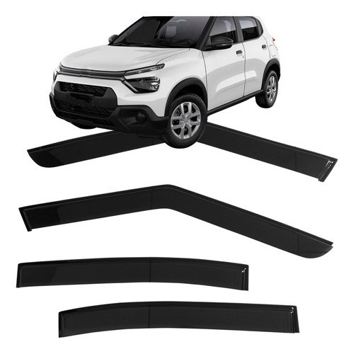 Calha de Chuva Defletor Citroen C-3 2022 2023 4 Portas Ecoflex
