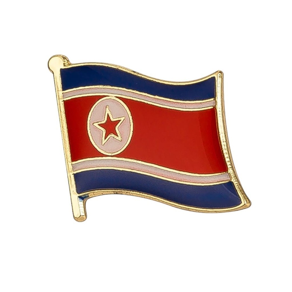 Broche Coreia Do Norte Pin Bandeira Kim Jong Un Acessório Colecionador Nk