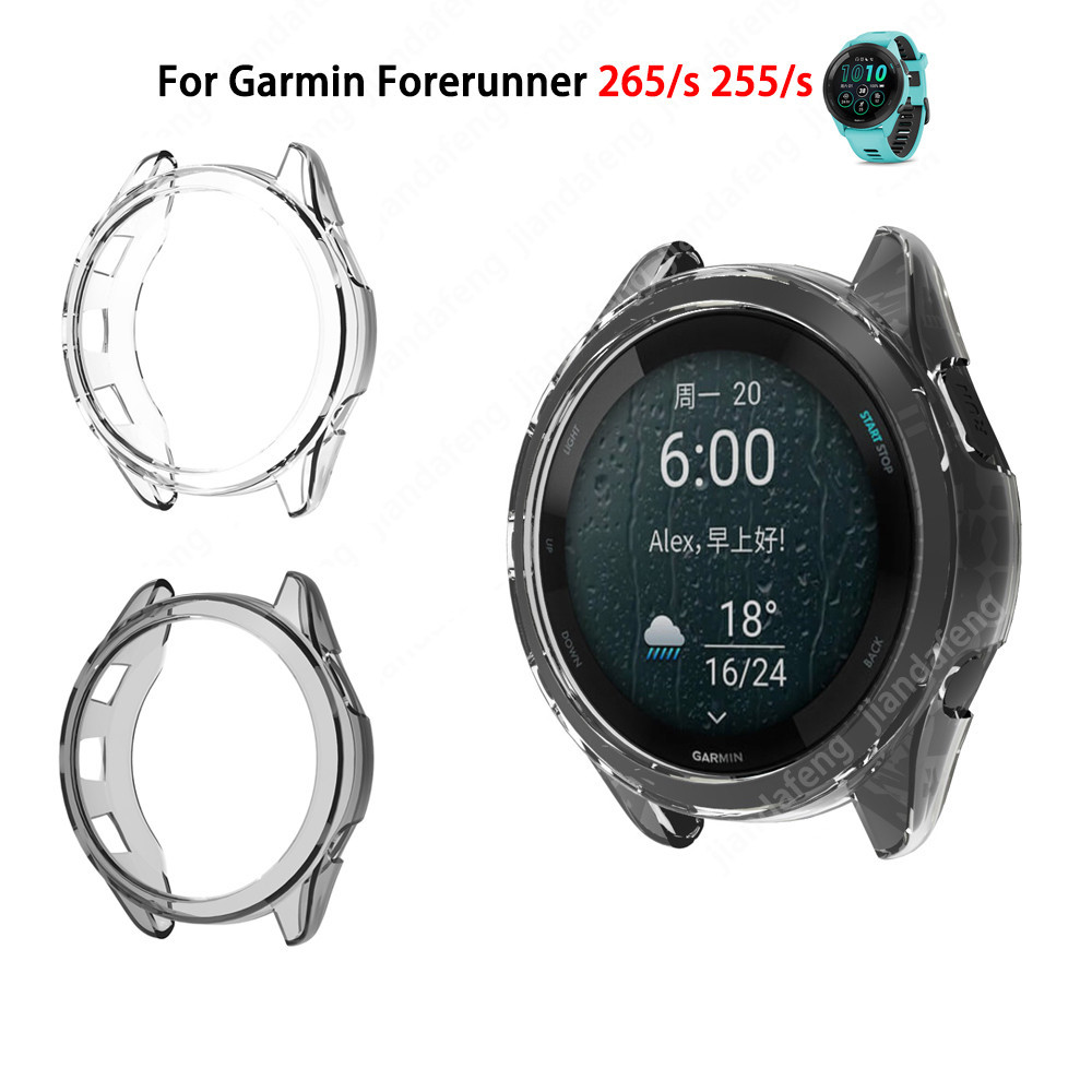 Capa Protetora Transparente TPU Ultra-Fina Resistente A Arranhões Para Garmin Forerunner 265 255 Música 265s 255s