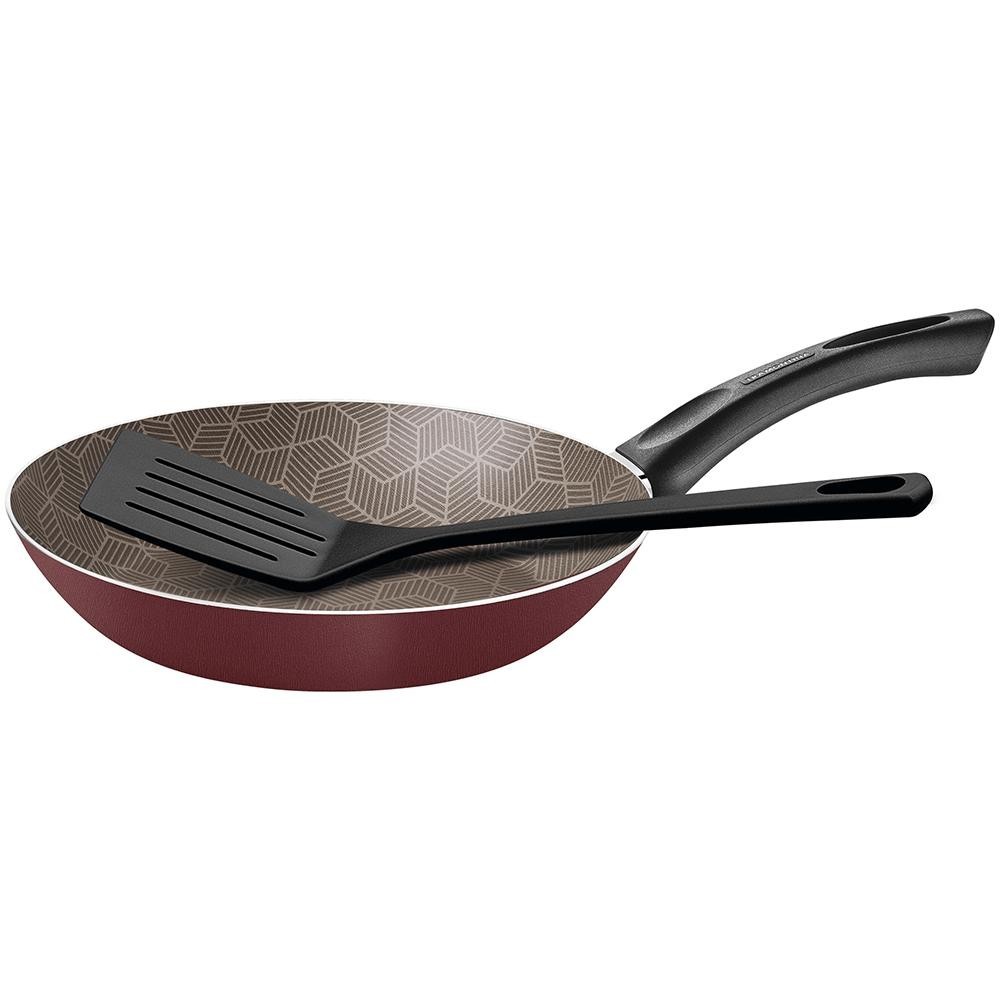 Frigideira Tramontina Paris 18cm, 600ml, Alumínio, com Espátula, Vermelho - 28500/718 - Home & Living