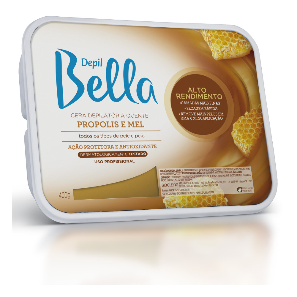 Cera Depilatória Em Barra Própolis E Mel Depil Bella 400g