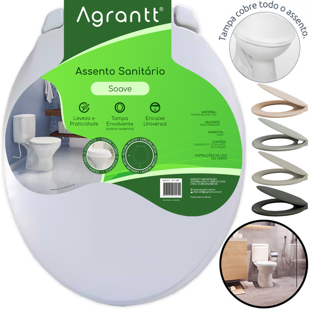 Assento Sanitário Tampa Vaso Soave Soft Oval Celite Tigre Astra Deca Logasa Icasa Incepa Agrantt em Oferta na Shopee