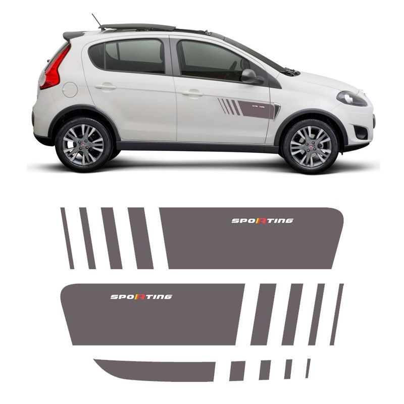 Faixa Fiat Palio Sporting 2013 14 15 2016 Adesivo Grafite Genérico