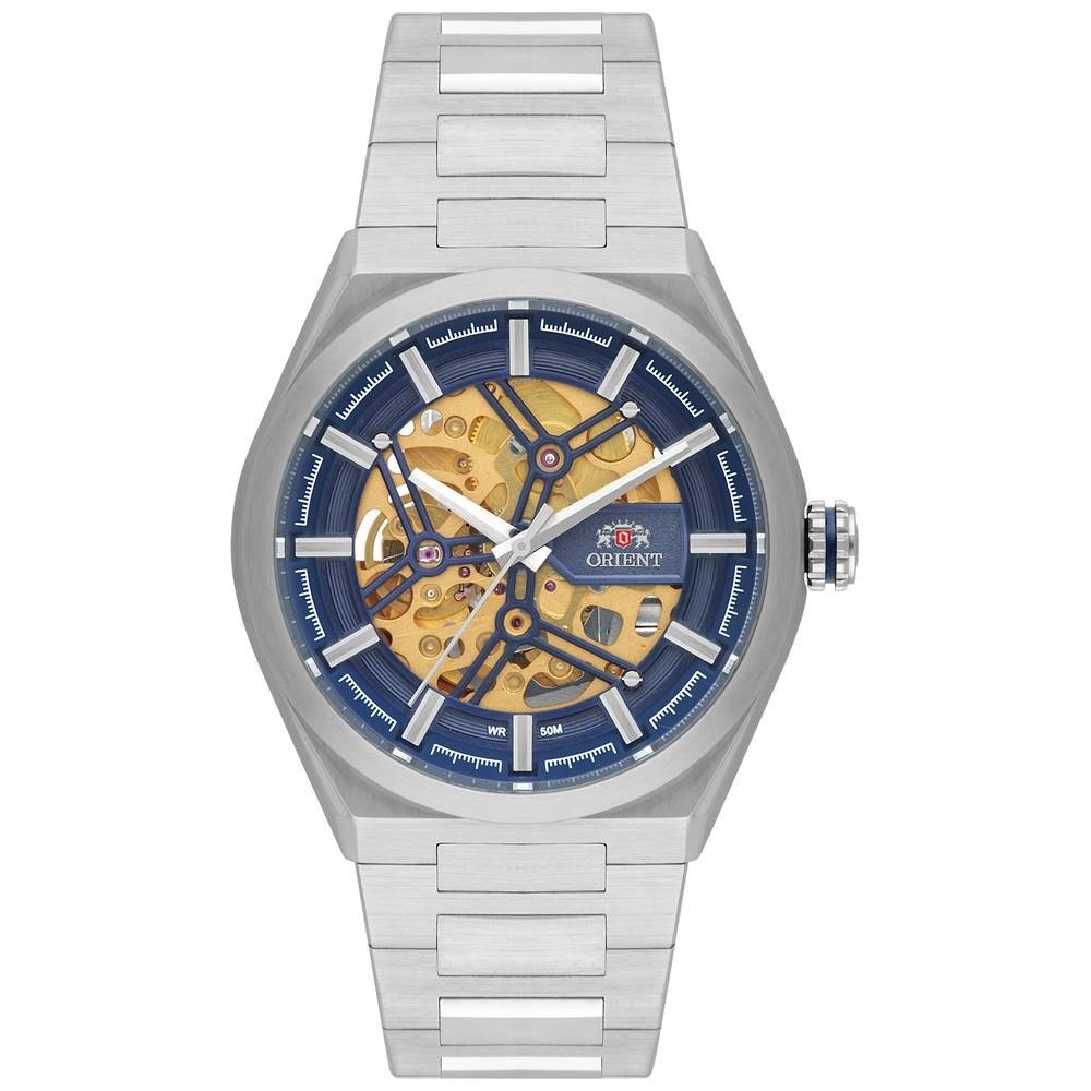 Relógio Orient Masculino Ref: Nh7ss006 D1sx Automático Esqueleto Prateado