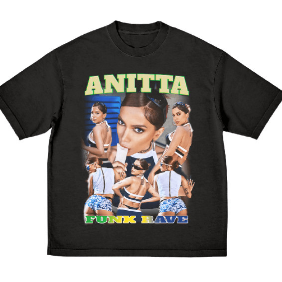 Camiseta Camisa Blusa Unissex Algodão Cantora Anitta Funk Rave !! fashion