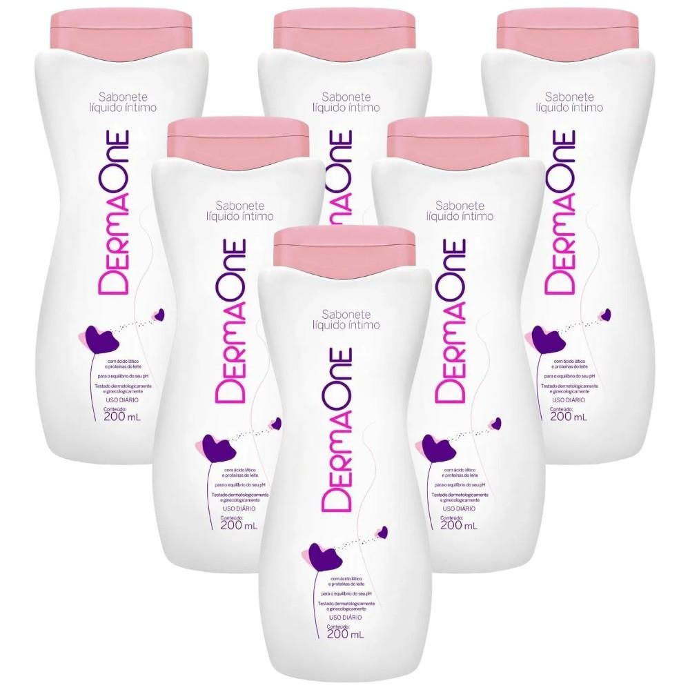 Kit Sabonete Íntimo Líquido DermaOne 6 Unidades 200ml Cada
