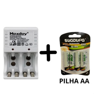Kit Carregador De Pilhas E Pilhas Recarregáveis E so pilha em Oferta na Shopee