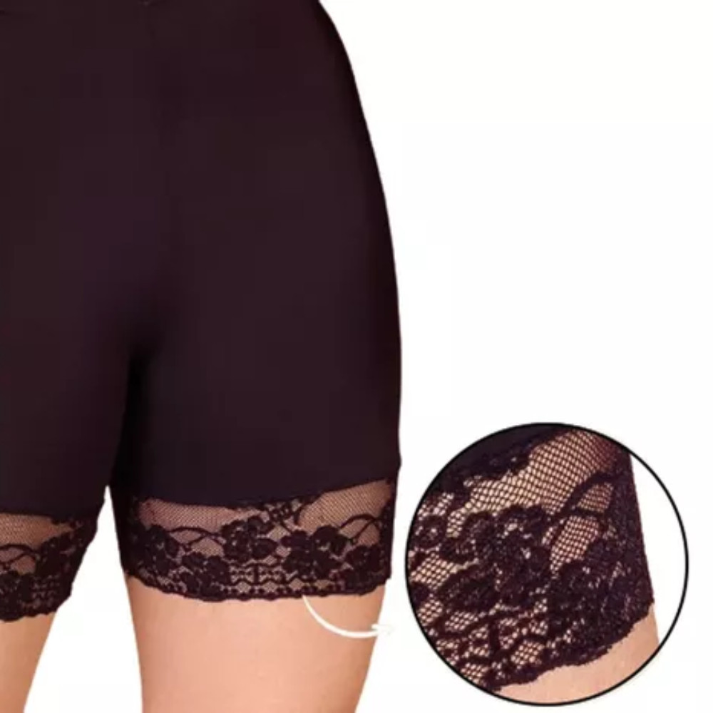 Short Segunda Pele Feminino Anagua Com Renda Usar Por Baixo De Roupas Sobre Pele Bermuda Conforto