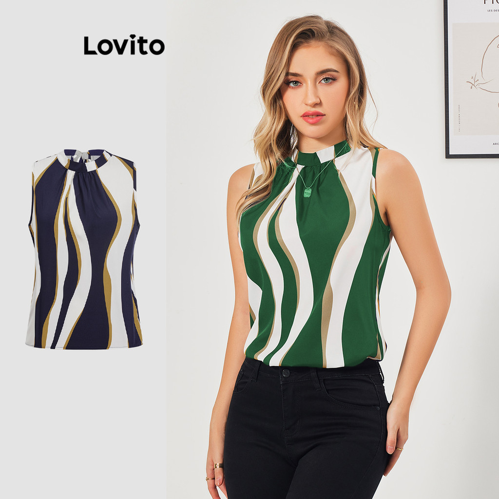 Lovito Blusa Boho Patchwork Blusa Básica Para Mulheres LBL07042 (Multicolorido)