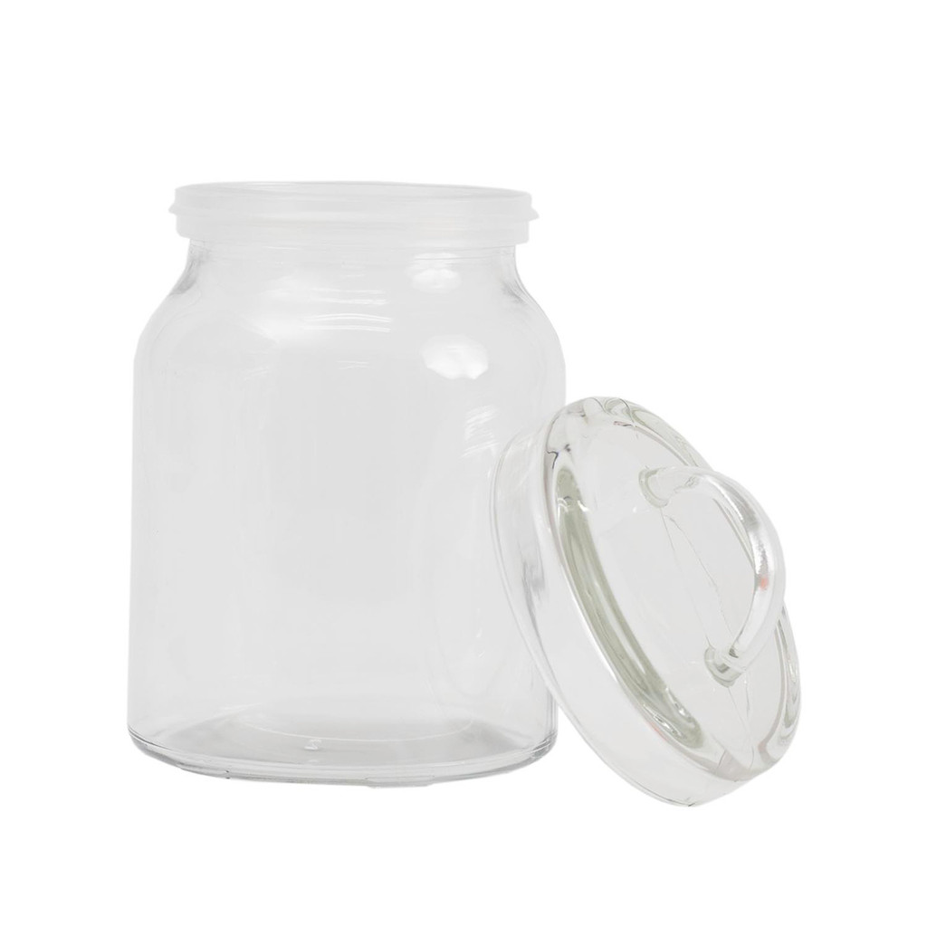Detalhes do Pote de vidro 800ml com alça na tampa redondo - Mozcada
