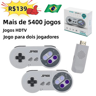 Console De Videogame HD SF900 Game Stick , Para Super Nintendo SNES NES , Mais De 5400 Jogos , Dois Controladores Sem Fi em Oferta na Shopee
