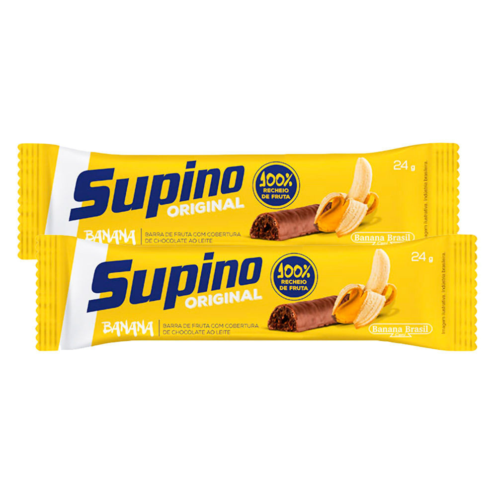 Kit 2 Barra de Fruta Supino Banana com Chocolate com 24g - Food & Beverages