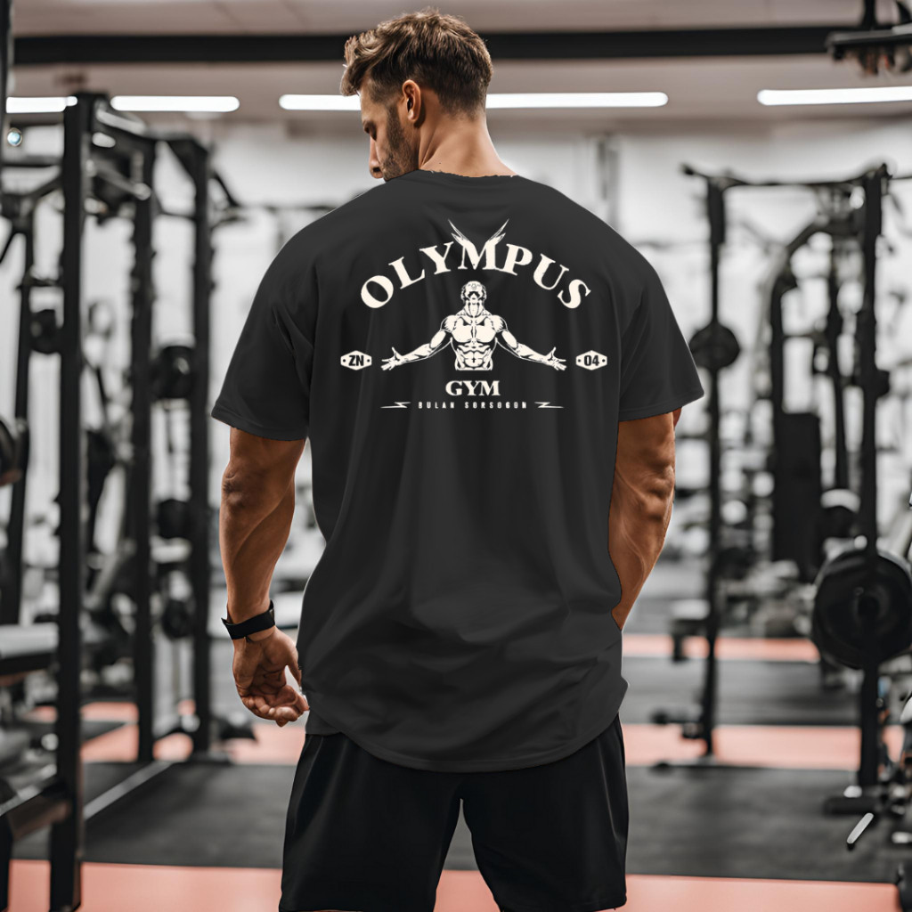 Camiseta oversized streetwear academia treino olympus gym Camisa Oversize Estilo de Rua Grande Estampada