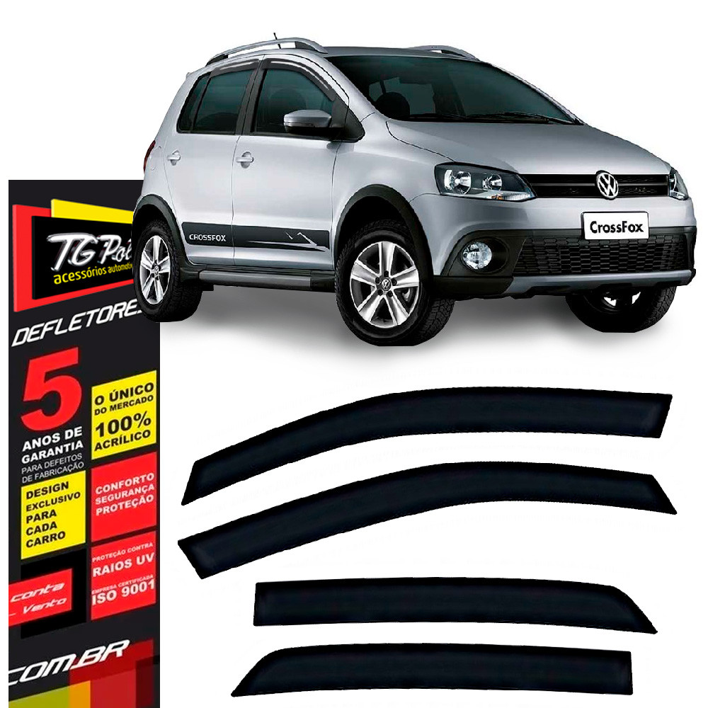 Calha de Chuva Fox Crossfox Spacefox 2004 a 2022 TG Poli Defletor 4P Protetor Janelas Fumê em Oferta na Shopee