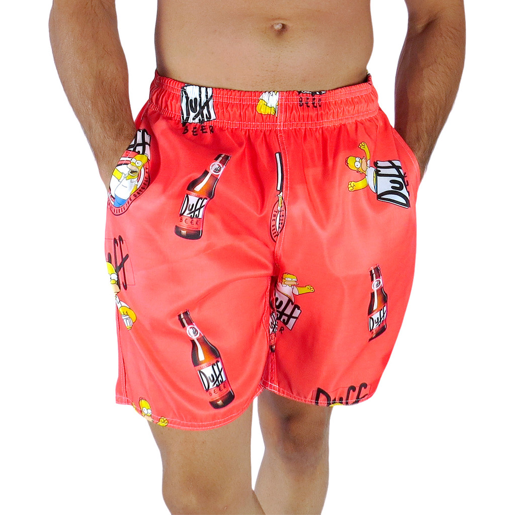 Short Praia Mauricinho Duff Beer Cerveja Simpsons Verão Tactel Bermuda c/ elastano maximo conforto