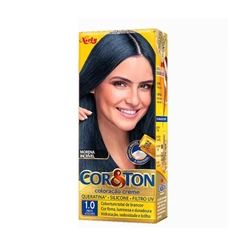 Coloração Cor&Ton Creme Niely 1.0 Preto Azulado