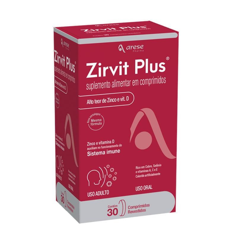 Suplemento Alimentar Zirvit Plus 30 Comprimidos Revestidos em Oferta na Shopee