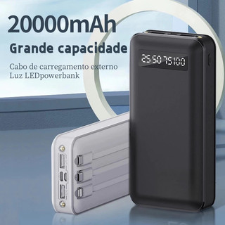 Carregador Power Bank Portátil de celular 20000mah Universal Saida 4 Cabos Moby