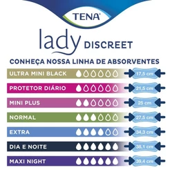 Absorvente para Incontinência Urinária Tena Lady Discreet Dia e Noite 12 Unidades