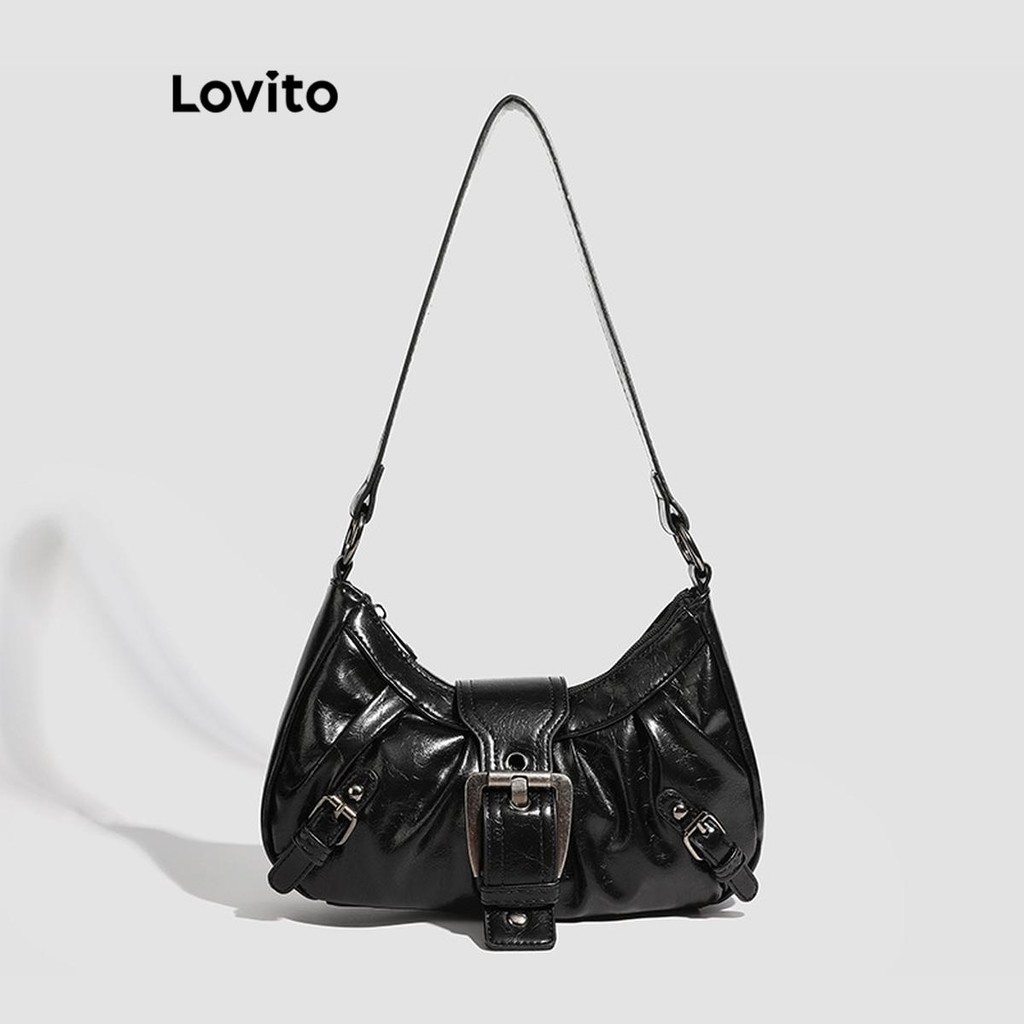 Lovito Elegante simples projetado alça Flip saco simples e data jantar pequena bolsa de ombro para mulher LFA69273 - Women Bags