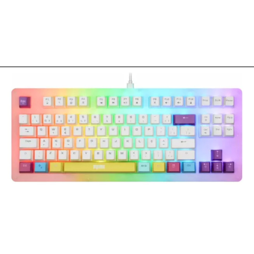 Teclado Gamer Mecânico RGB Revenger Branco ABNT2
