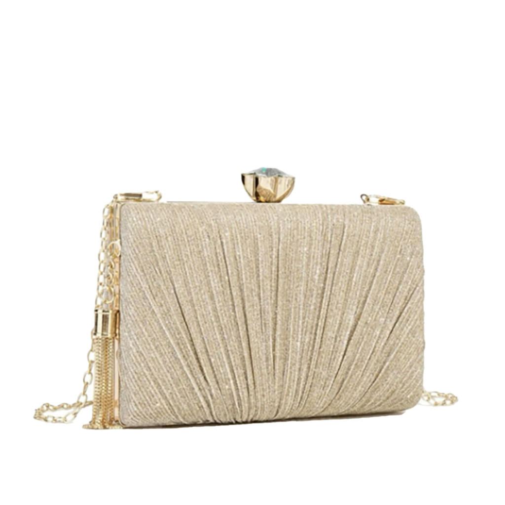 Bolsa Clutch Festa Dourada com Brilho e Alça Transversal Elegante para Casamento Festas Y1032 em Oferta na Shopee