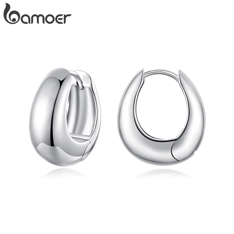 Brincos De Argola Bamoer , Joias Clássicas Simples , Presentes Para Mulheres - Fashion Accessories