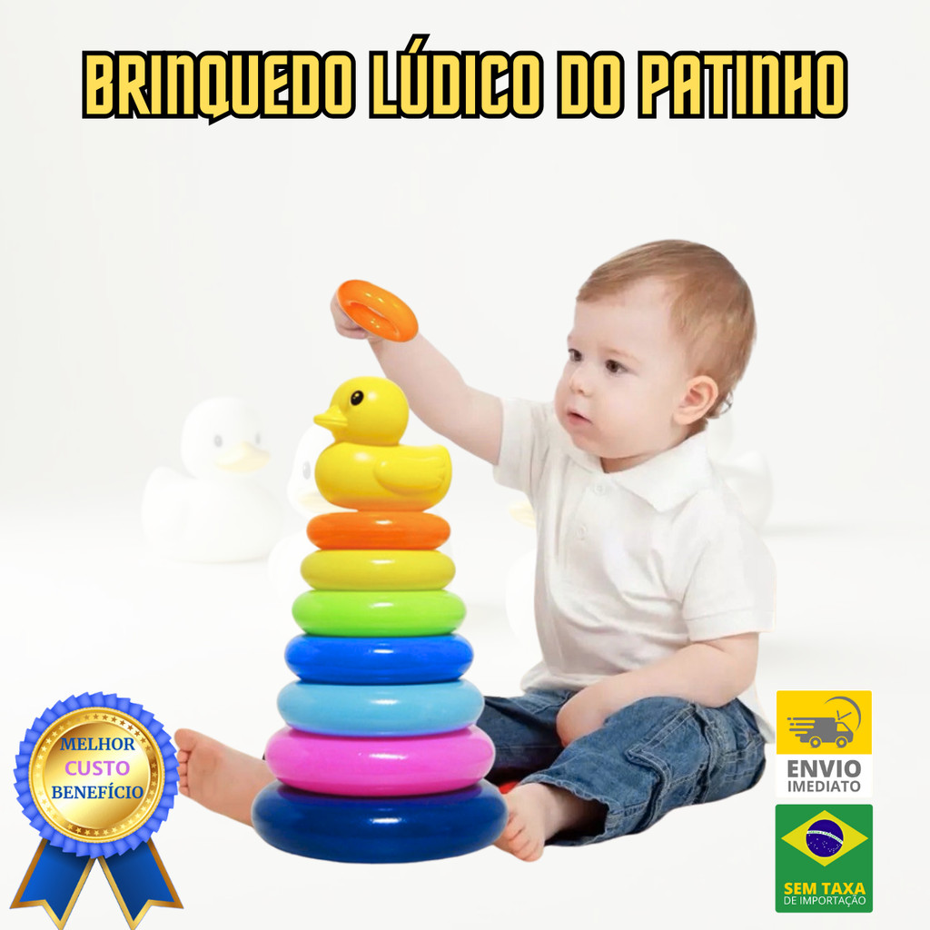 Brinquedo Lúdico Argolas Coloridas para Desenvolvimento Intantil Dute Toys