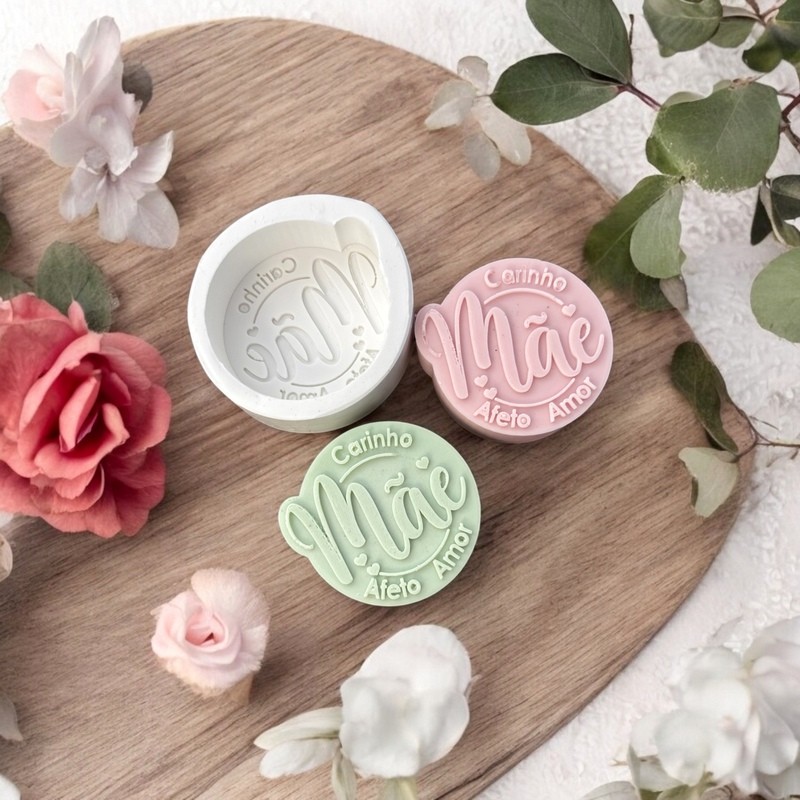 MOLDE SILICONE MÃE CARINHO AFETO (VELA SABONETES) em Oferta na Shopee