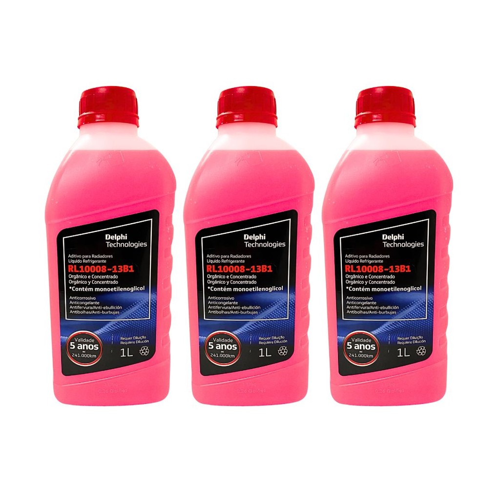 3 Aditivo Radiador Super Concentrado Organico Rosa Delphi 3L