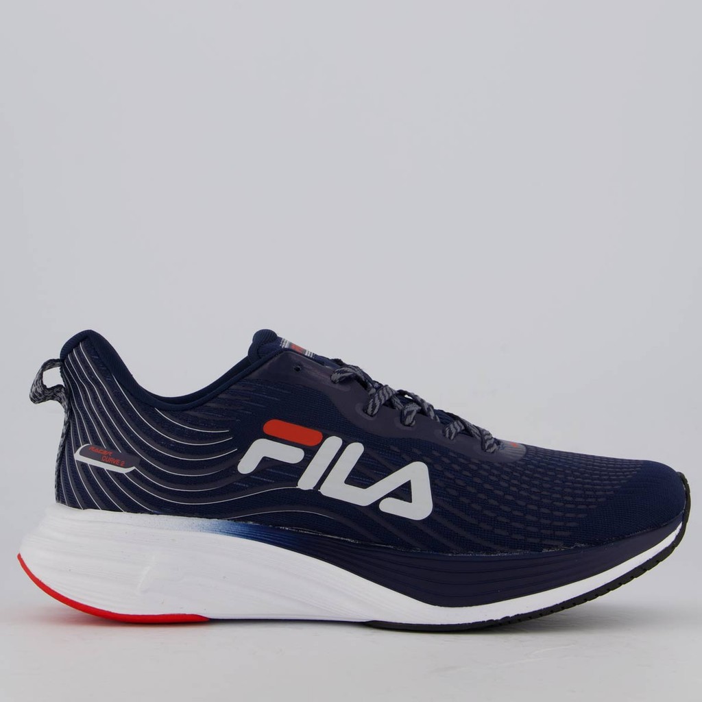 Tênis Fila Racer Curve 2 Marinho e Branco em Oferta na Shopee