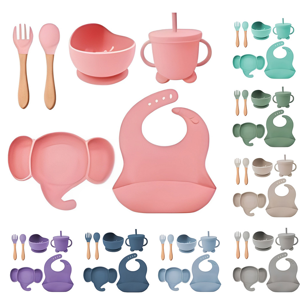 Kit Alimentação Bebê Silicone Prato Copo Talher Babador Pote em Oferta na Shopee