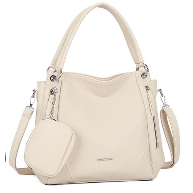 Bolsa Mochila Feminina Grande De Ombro Com Alça Transversal De Couro PU TM9034 LING