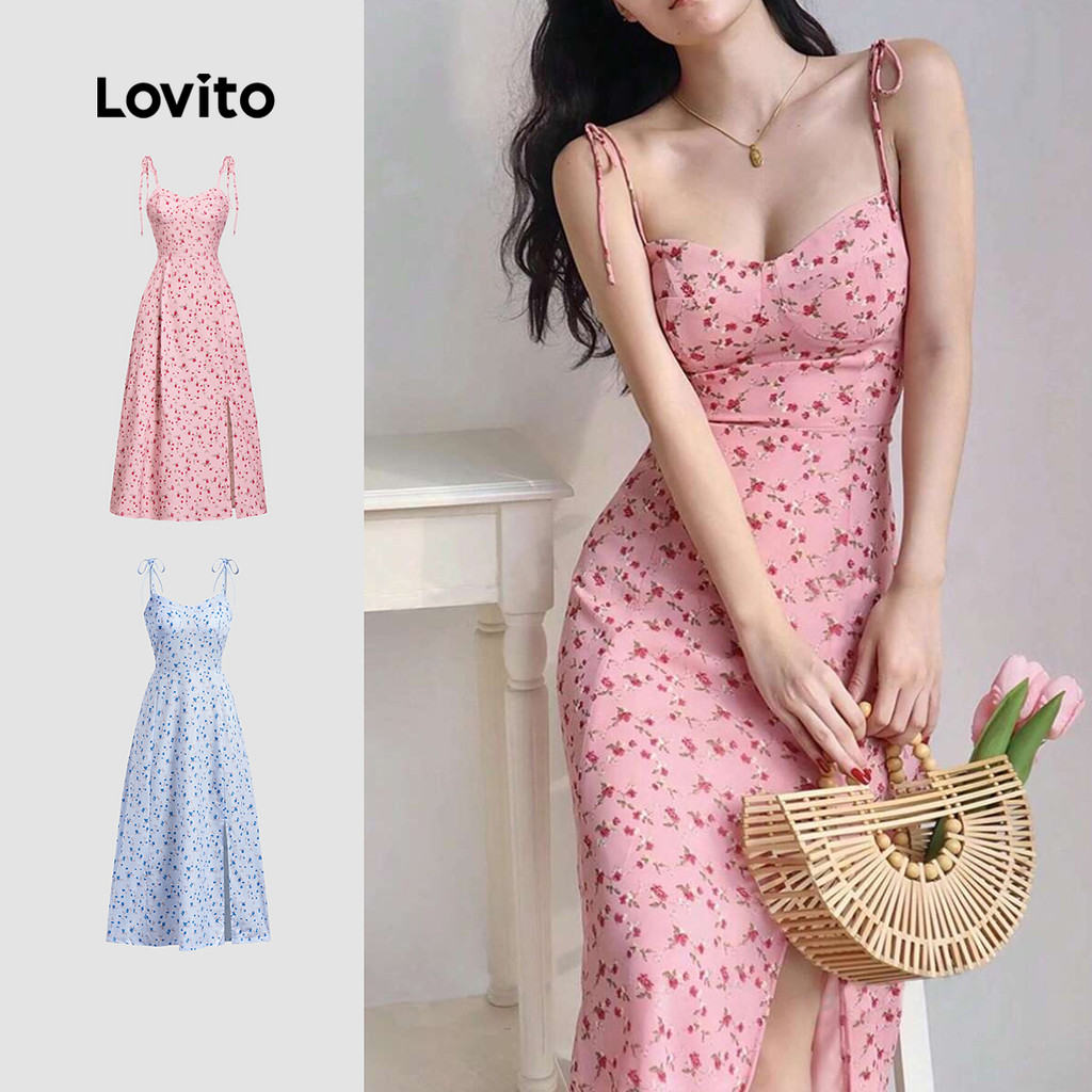 Lovito Vestido Casual Ditsy Floral Padrão Vestido Para Mulheres L99ED188 - Women Clothes