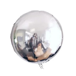 Balão de Festa Microfoil 9'' 22cm - Redondo Prata - 50 unidades - Rizzo