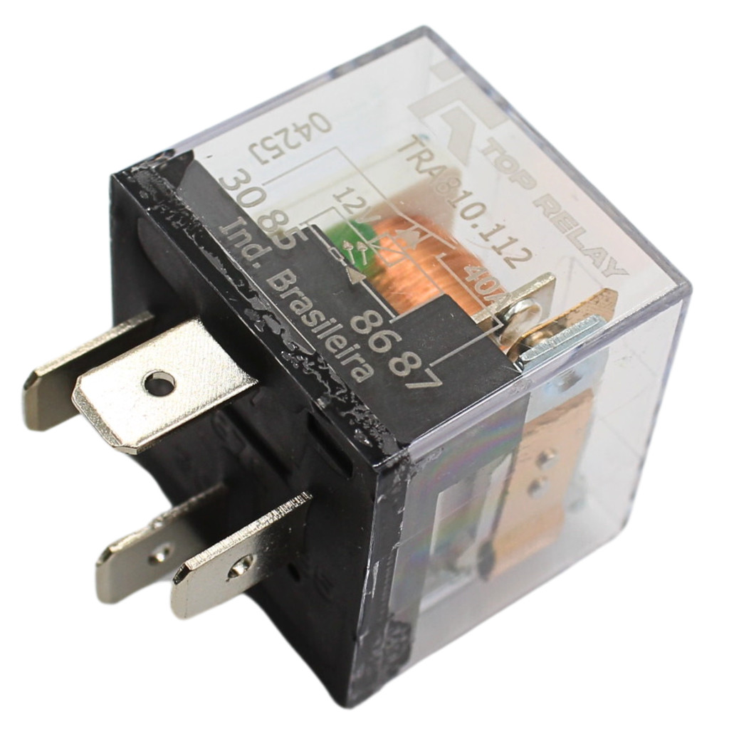 Réle Auxiliar C/ Fusível Linha Leve 12V 40A 4 Terminais Universal