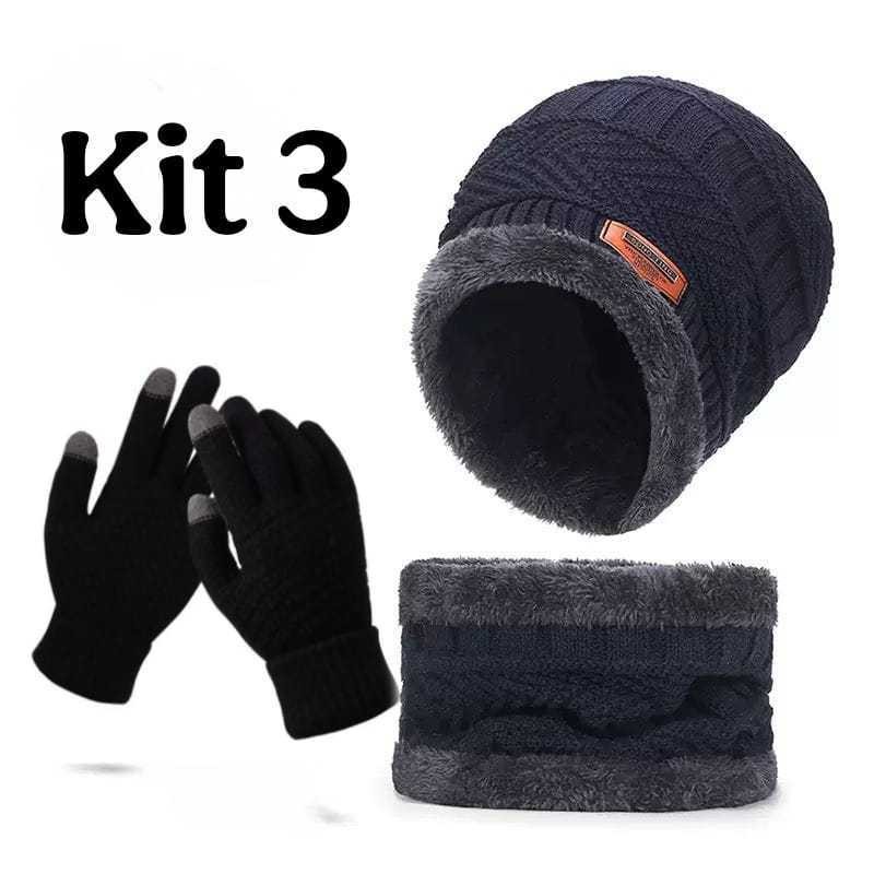 Kit Touca+Protetor de Pescoço+Luva Inverno Masculina e Feminina + Gola Forrada + Luva - Kit Premium