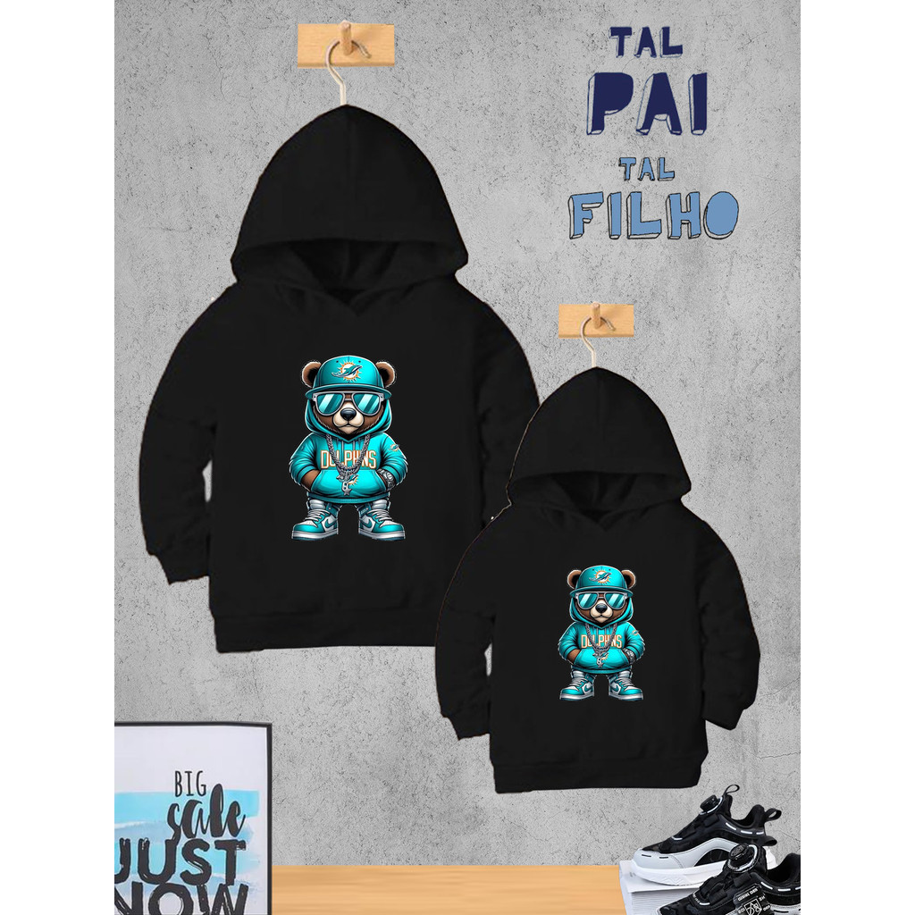 Kit Tal Pai Tal Filho BLUSA MOLETOM URSO DULPH Masculino Adulto e Criança