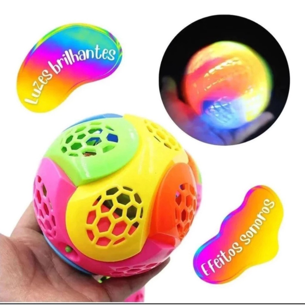 Bola Maluca Treme Pula Vibra Brinquedo Com Luz e Som Musical