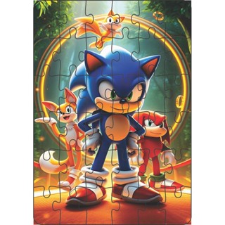 Quebra-Cabeça Jogo Infantil Sonic (3) 36 peças MDF 18x26 em Oferta na Shopee
