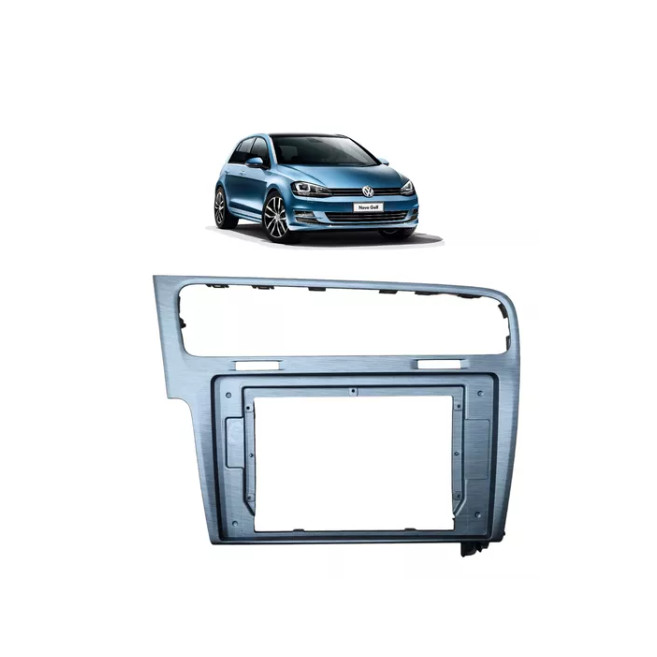 Moldura Painel 9 Polegadas Vw Golf 2013 Aço Escovado